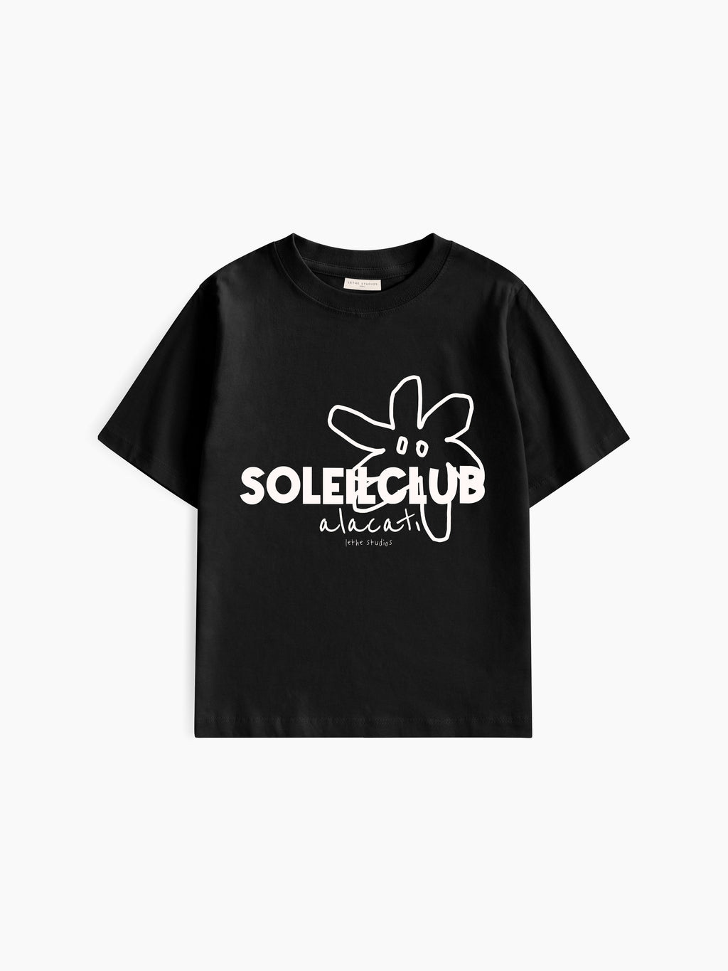 Soleil Club - Alaçatı Baby Tee - Siyah - Baby Tee - Lethe Studios