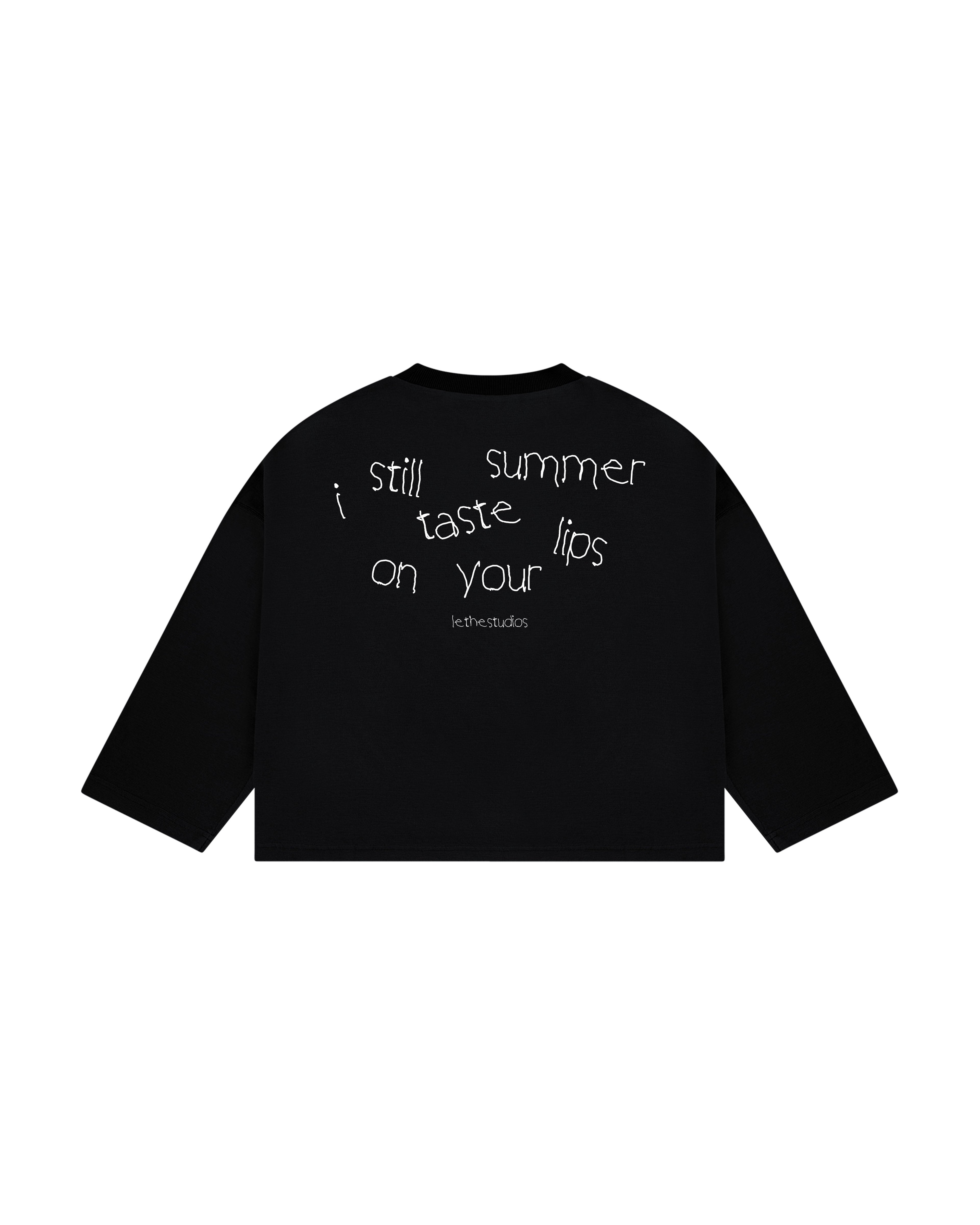 Summer On Your Lips Uzun Kollu T-Shirt - Siyah - Uzun Kollu T-Shirt - Lethe Studios