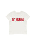 STAY DELUSIONAL BABY TEE - Ekru - Baby Tee - Lethe Studios