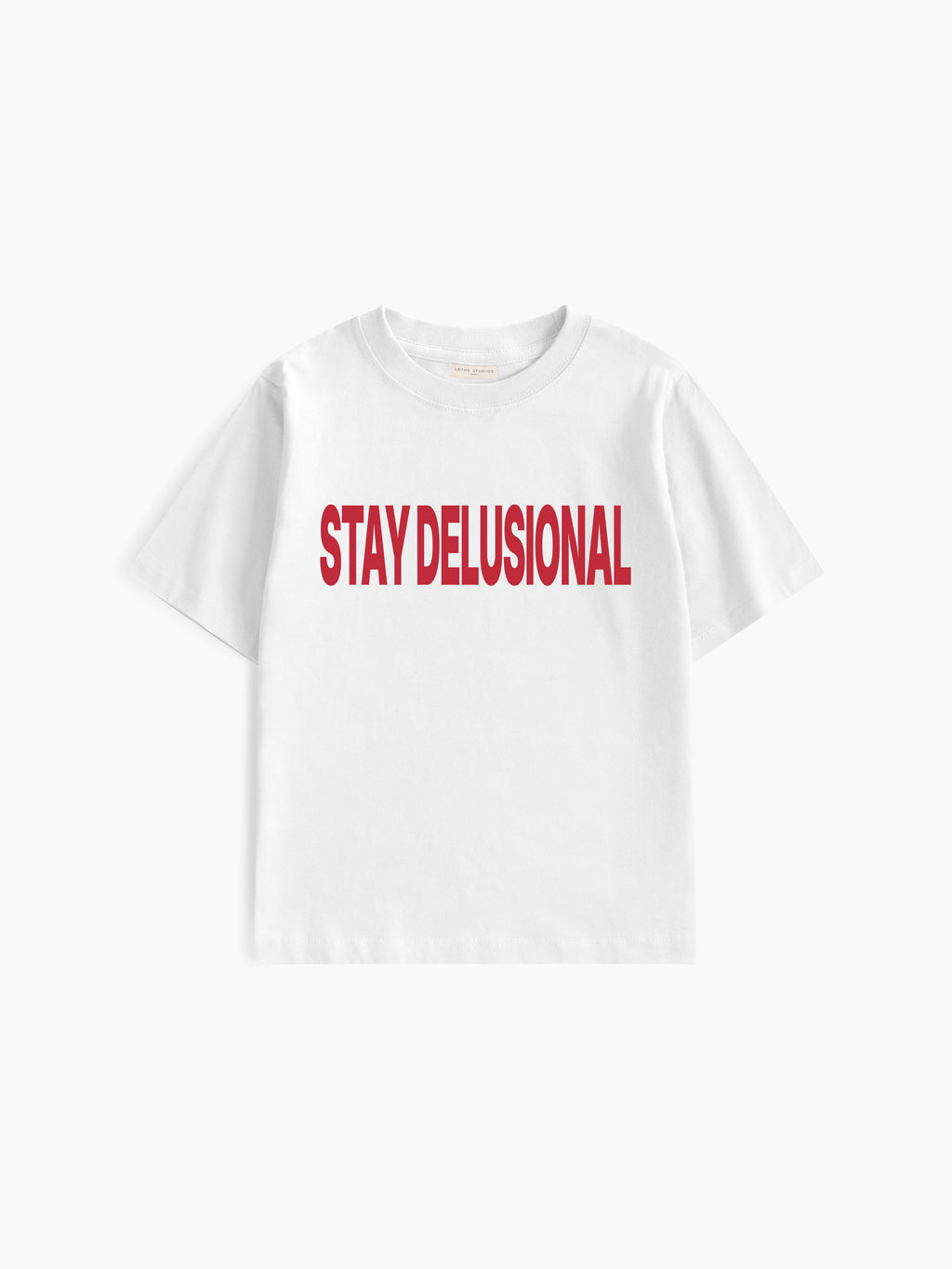 Stay Delusional Baby Tee - Ekru - Baby Tee - Lethe Studios