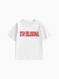 Stay Delusional Baby Tee - Ekru - Baby Tee - Lethe Studios