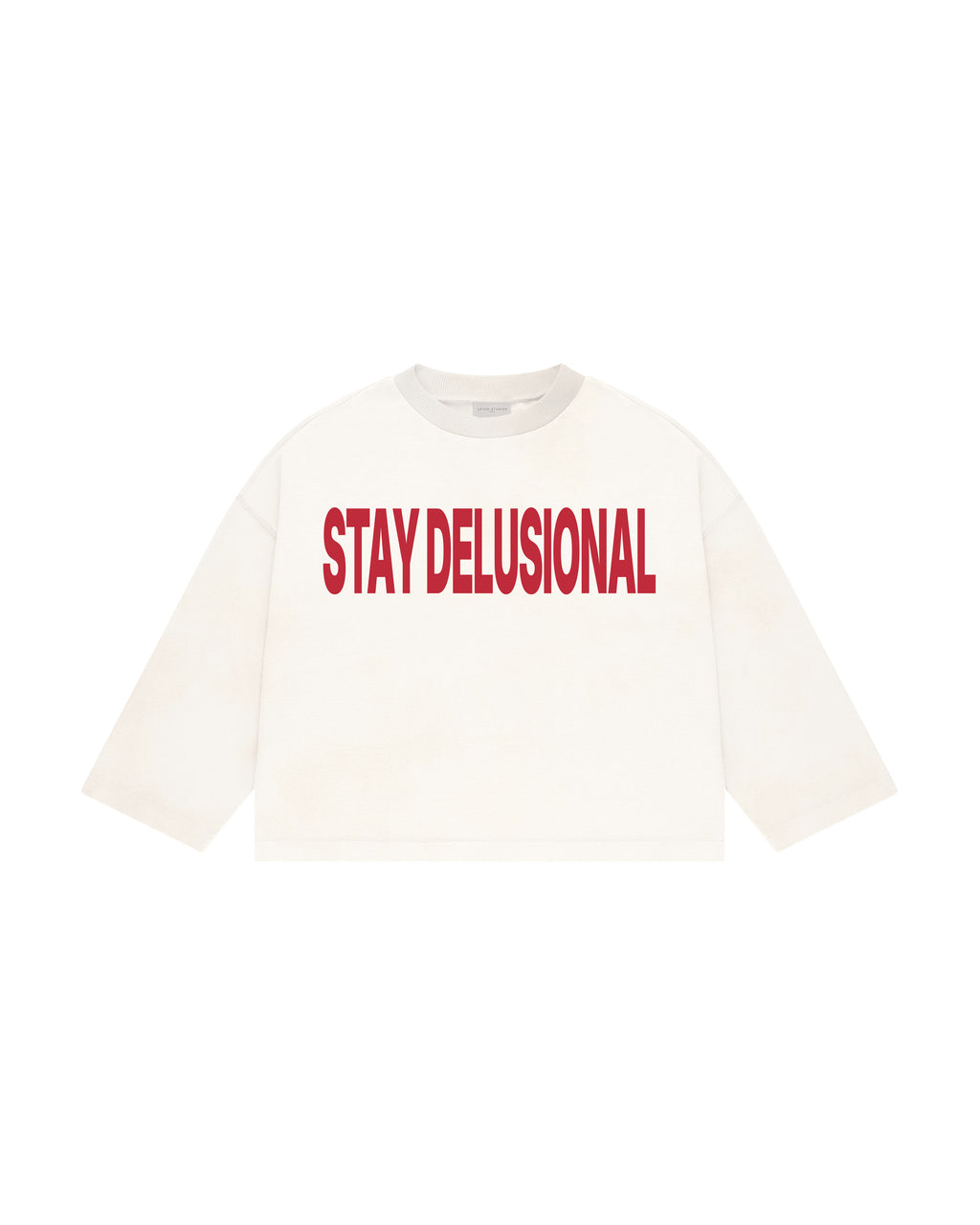 STAY DELUSIONAL UZUN KOLLU T-SHIRT - Ekru - Uzun Kollu T-Shirt - Lethe Studios