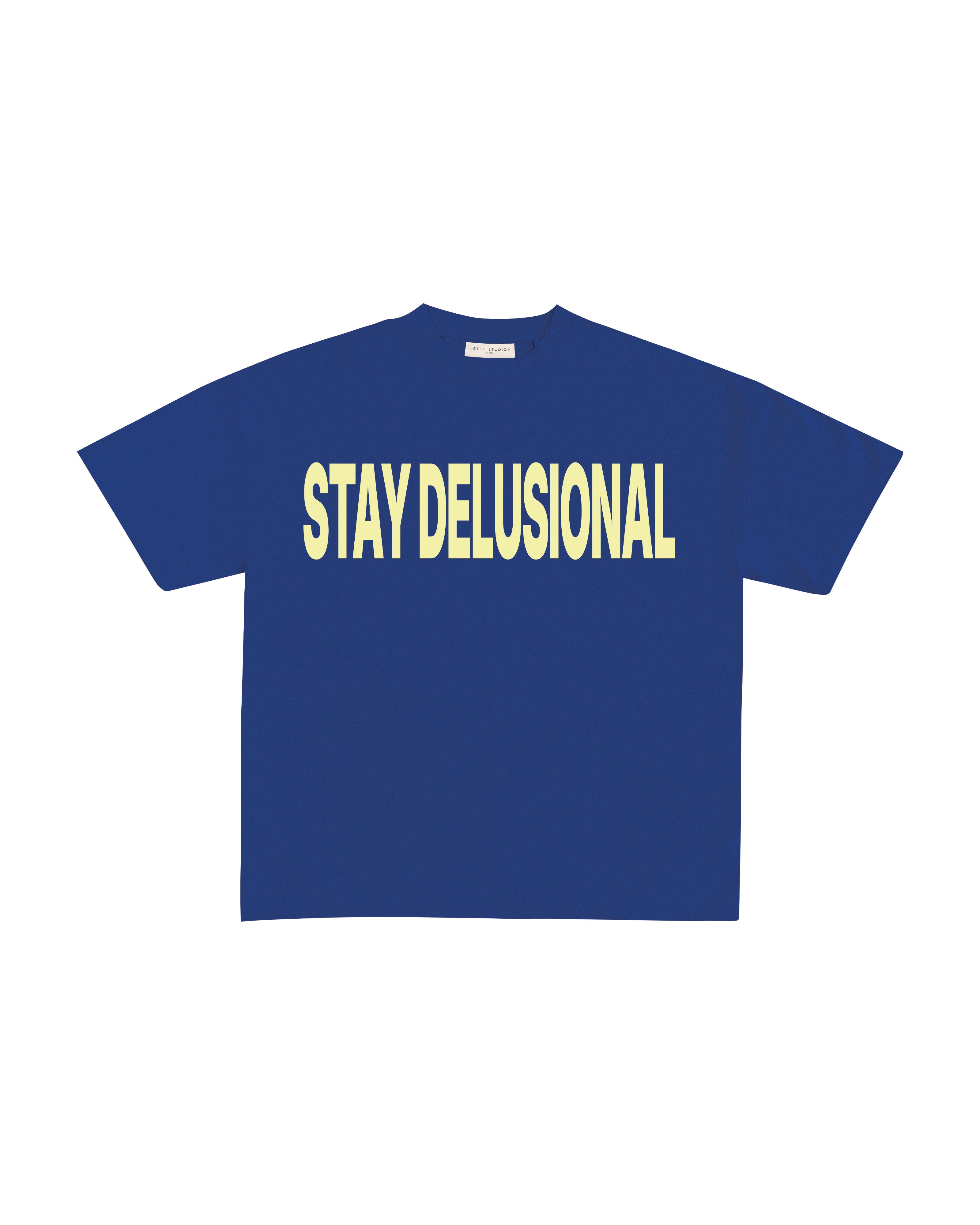 STAY DELUSIONAL T-SHIRT - Saks Mavisi - Boxy Fit - Lethe Studios