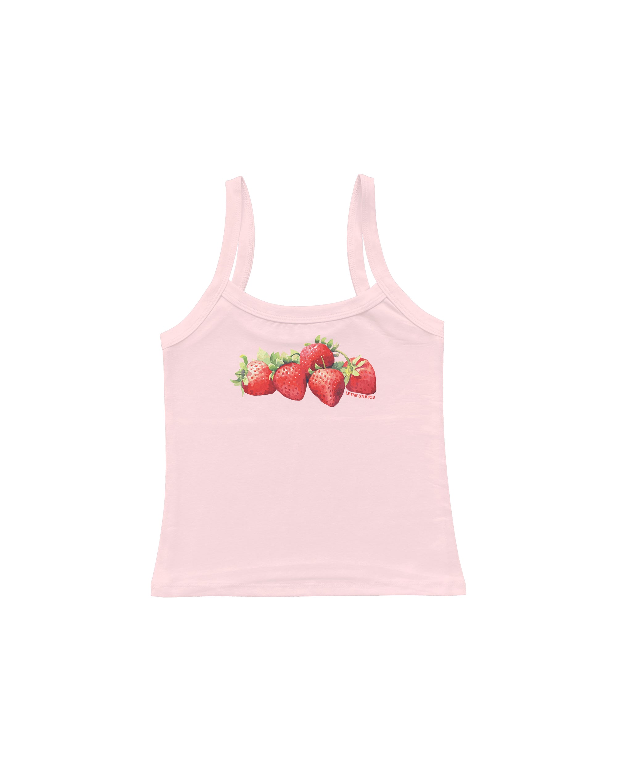 STRAWBERRIES TANK TOP - L-XL PEMBE