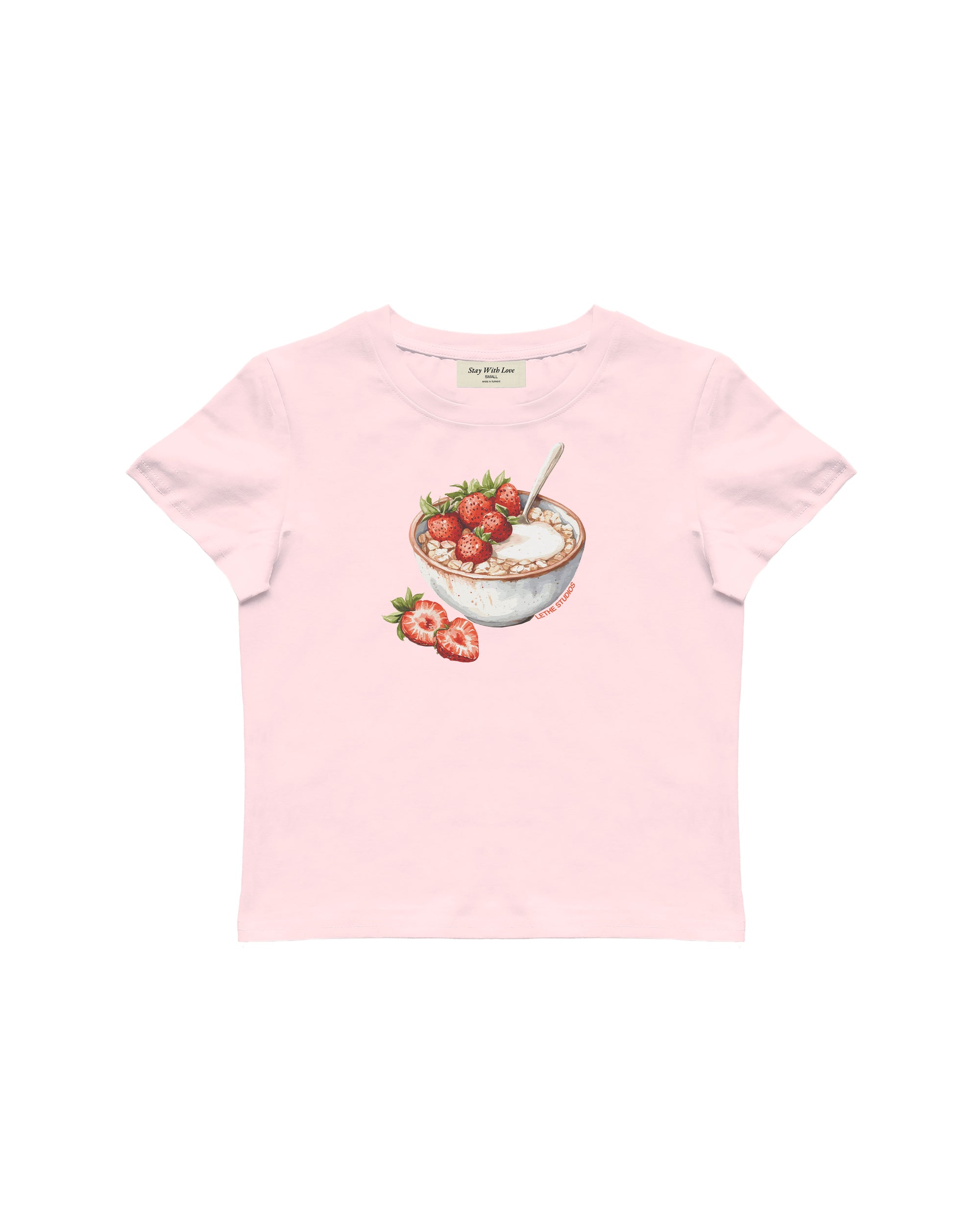 STRAWBERRY OATS BABY TEE - M PEMBE
