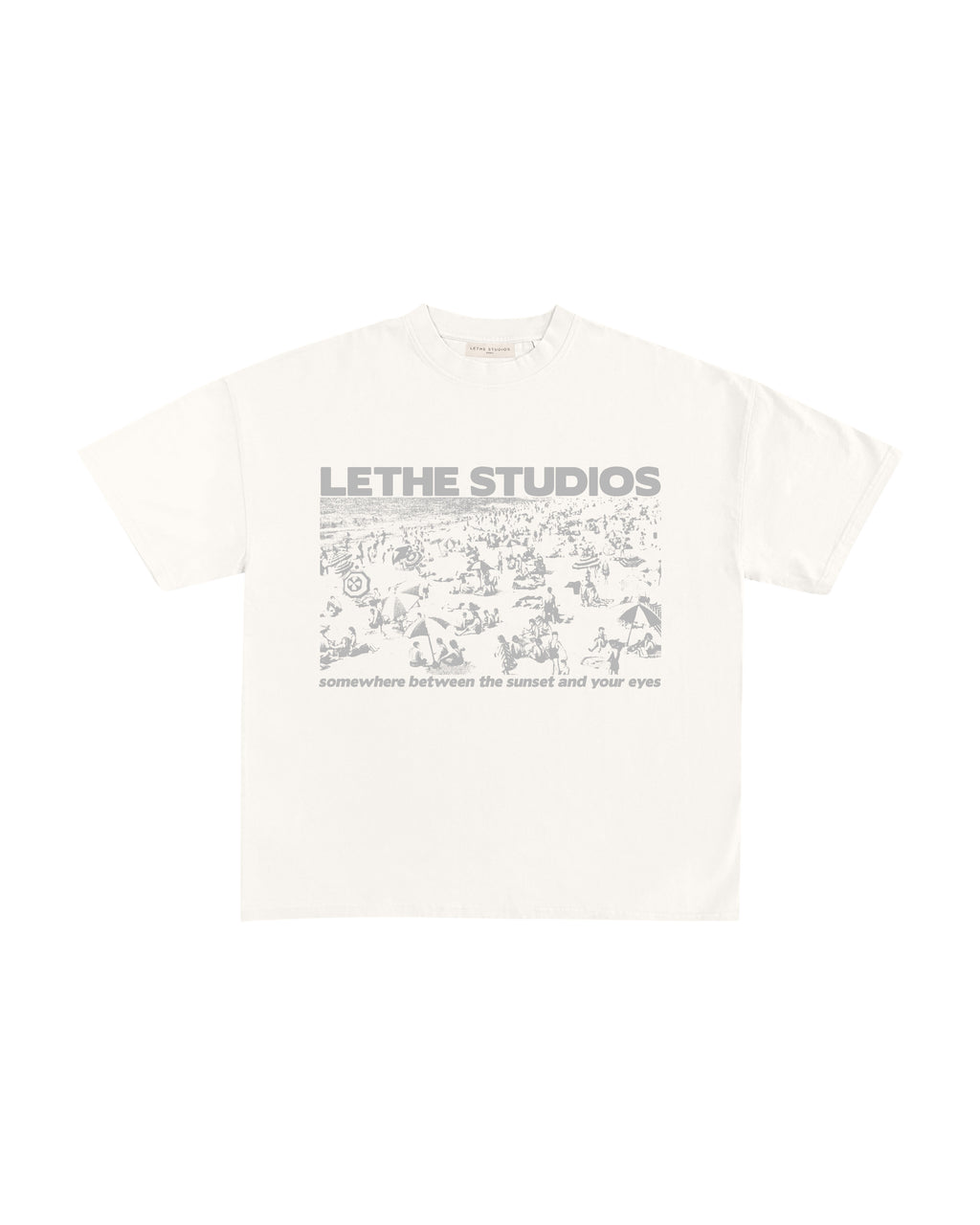 Sunset And Your Eyes T-Shirt - Ekru - Boxy Fit - Lethe Studios