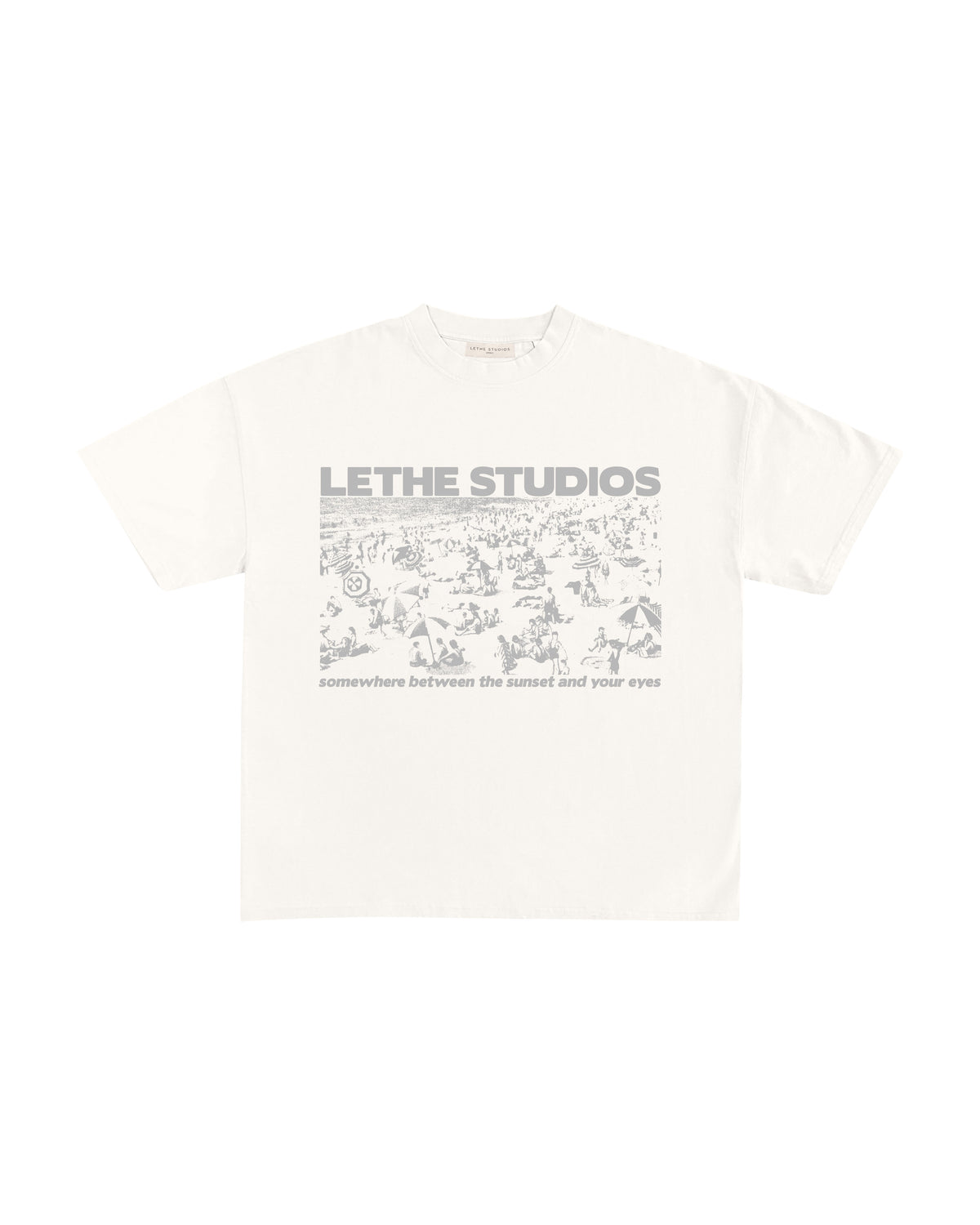 Sunset And Your Eyes T-Shirt - Ekru - Boxy Fit - Lethe Studios