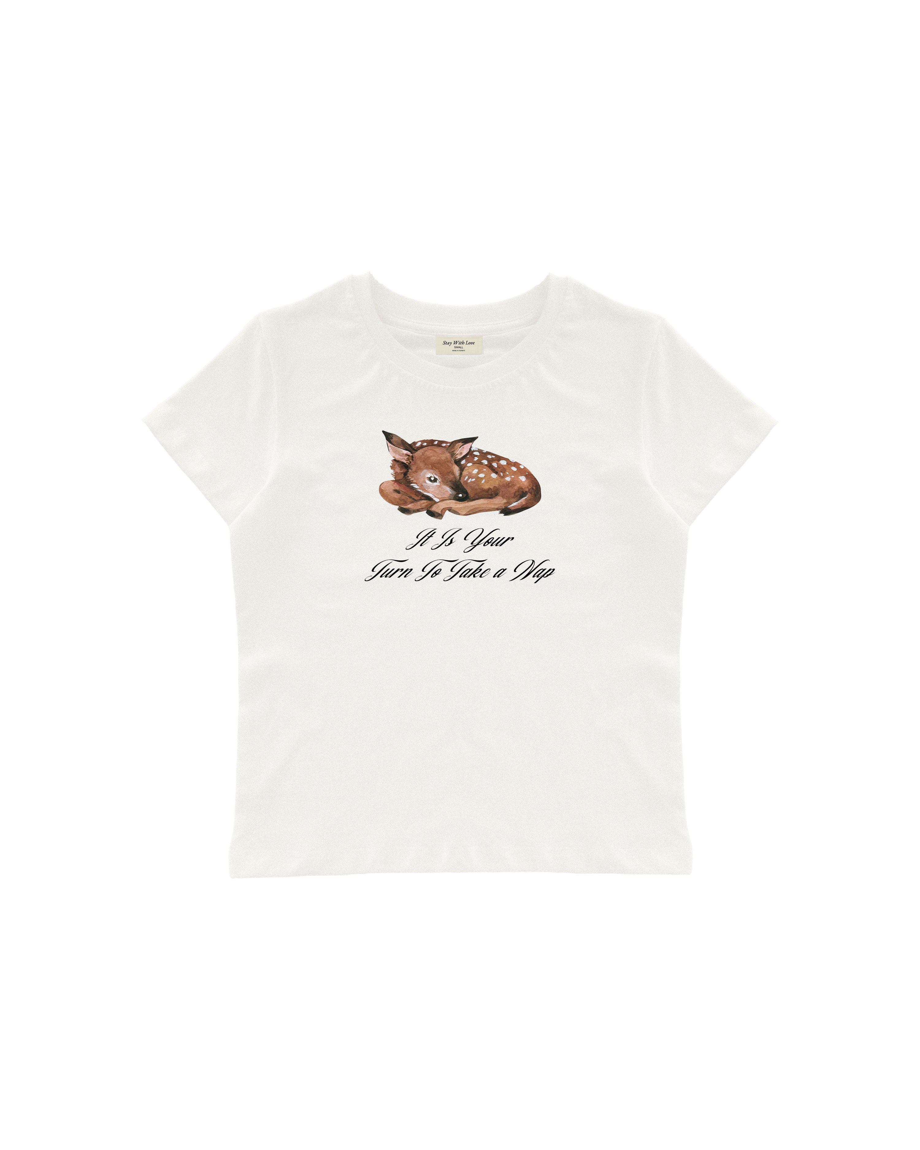 TAKE A NAP BABY TEE - ARŞİV SATIŞI (EKRU - LARGE)
