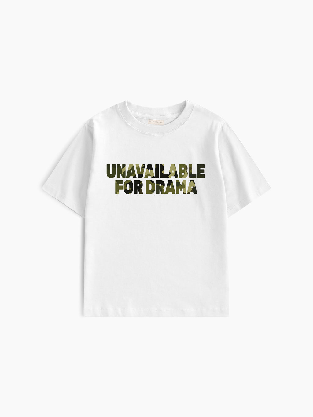 Unavailable For Drama Baby Tee - Ekru - Baby Tee - Lethe Studios