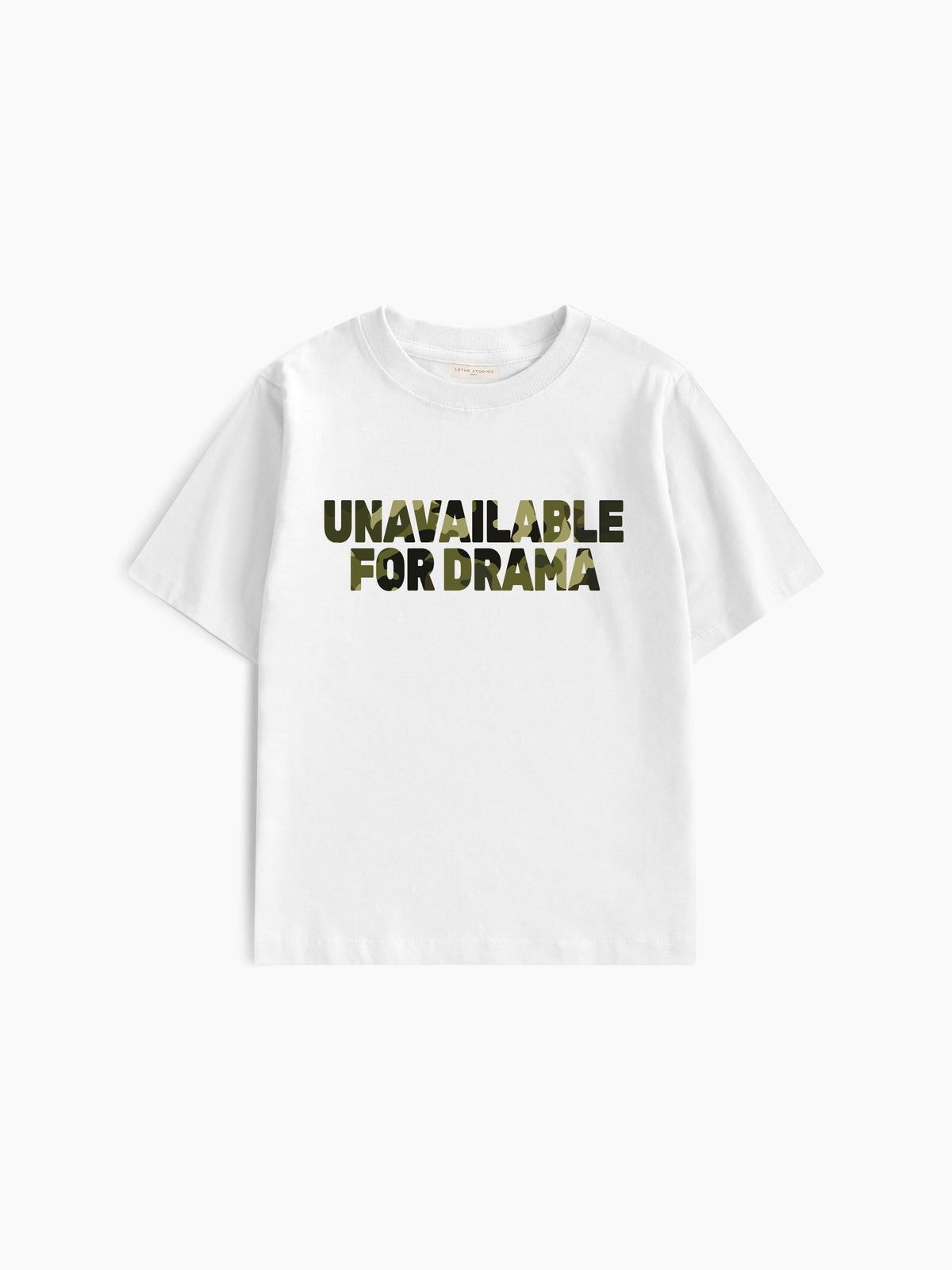 Unavailable For Drama Baby Tee - Ekru - Baby Tee - Lethe Studios