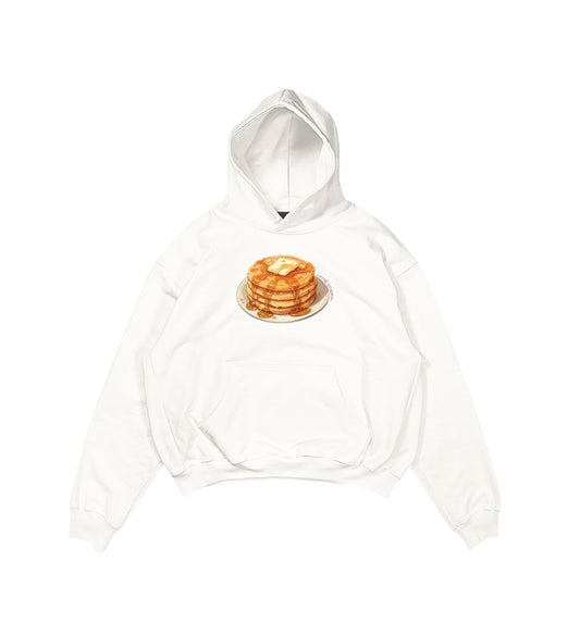 Aesthetic, waffle desenli, pinterest tarzı, günlük kullanıma uygun olarak pamuklu kumaştan üretilmiş oversize ekru renk hoodie.