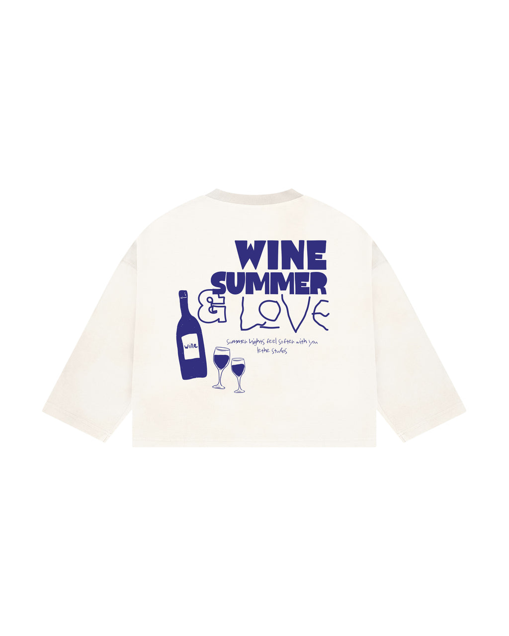 WINE, SUMMER & LOVE UZUN KOLLU T-SHIRT