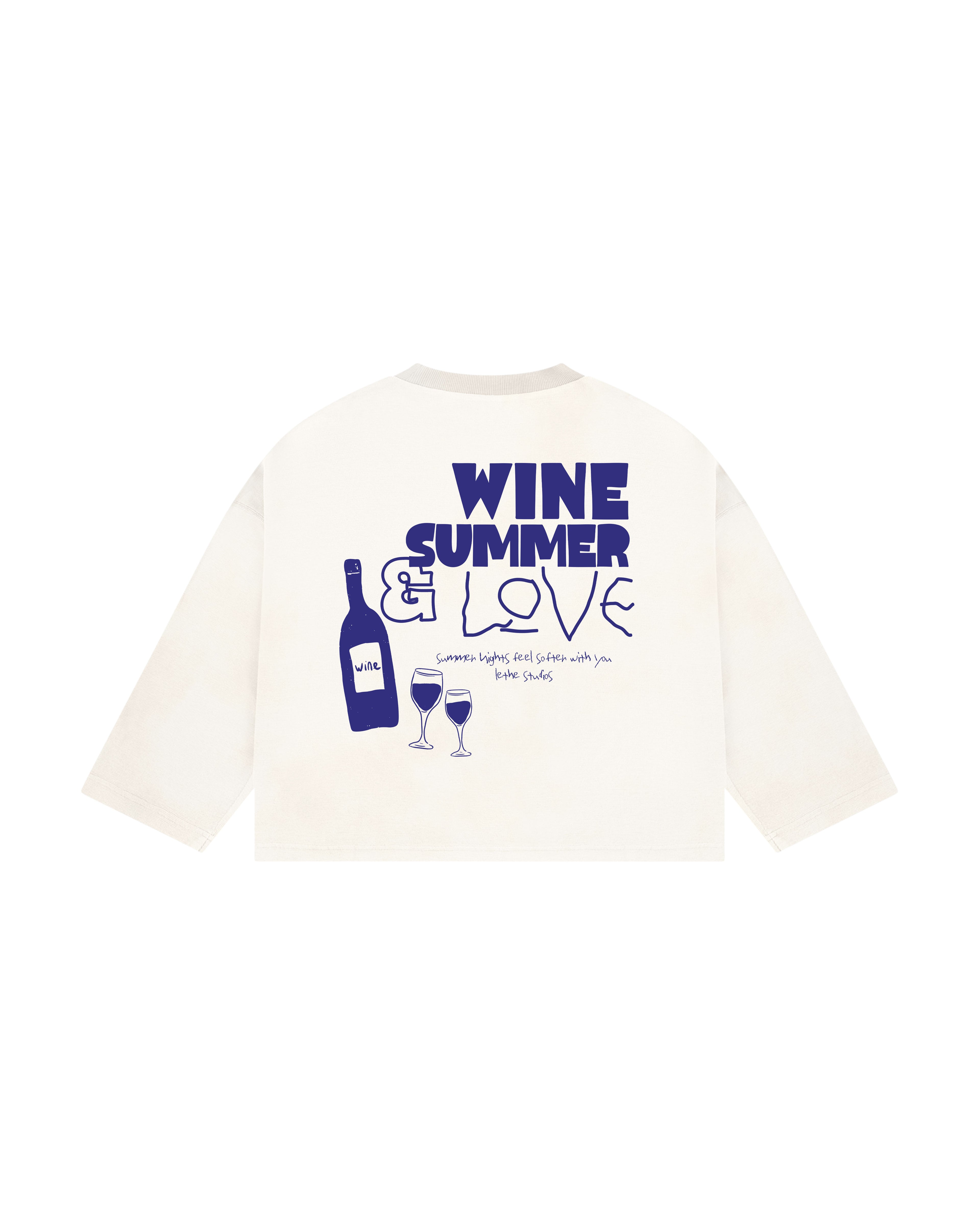 WINE, SUMMER & LOVE UZUN KOLLU T-SHIRT