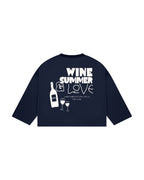 WINE, SUMMER & LOVE UZUN KOLLU T-SHIRT